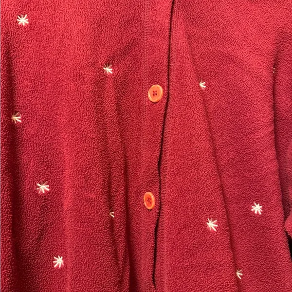 Vintage Premier International Ladies Maroon Christmas Fleece Sweater Plus Sz 2x - Image 3