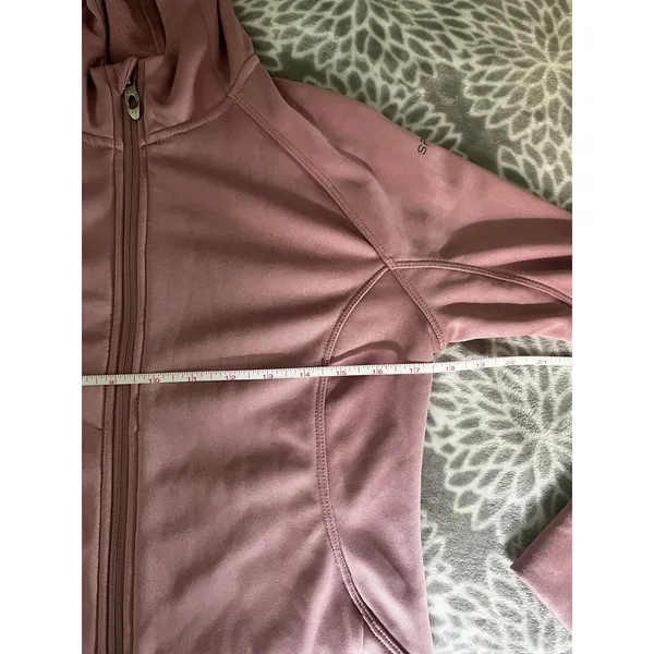 Spyder Pink Full Zip Fleece Hoodie Jacket sz Medium Ski Gorpcore Softshell Layer - Image 6