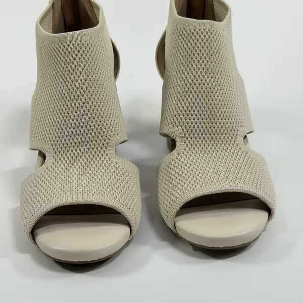 Giani Bernini Size-6M Womens Arisiaaf Knit Block Heel Beige Sandals Bootie - Image 8