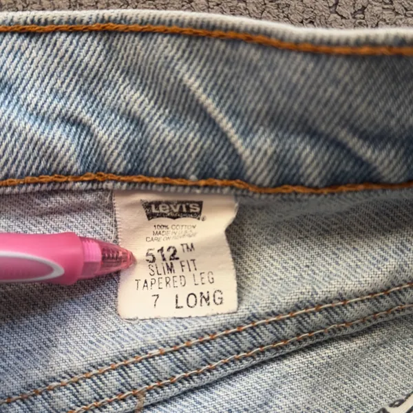 VINTAGE 90s Levis 512 Slim Tapered Jean 7L - Image 5