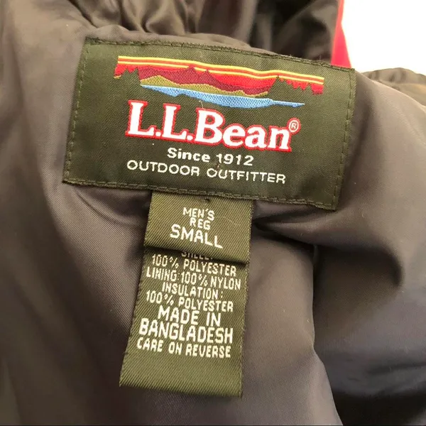 L.L Bean OUTDOOR OUTFITTER JACKET Insulated Hooded Coat Insulated Red Oversize Sz S Measurement in pics - Image 3