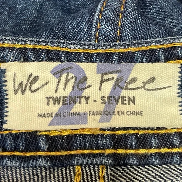 Free People We The Free Over the Rainbow Blue Bootcut Flare Denim Jeans Size 27 - Image 4
