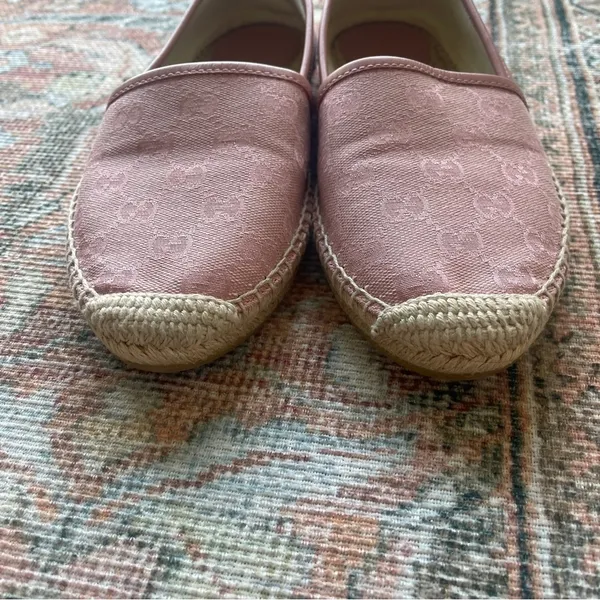Gucci Pink‎ GG Logo Canvas Espadrilles - Image 6