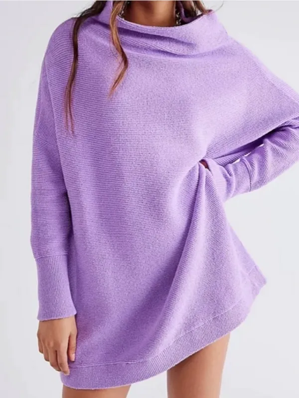 Free People Ottoman Slouchy Tunic Sweater Purple Small in Violet Lilac - Image 3