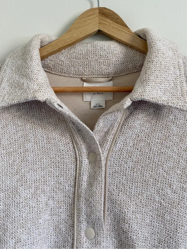 OFFLINE by Aerie Boucle Jacket Size Small Cream neutral textured - Image 6