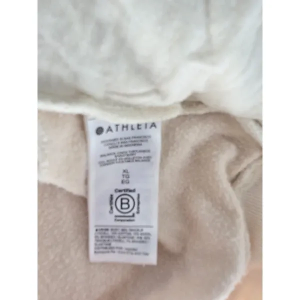 Athleta Sweatshirt Womens XL Balance Ridge Turtleneck Cream Fleece EUC - Image 4