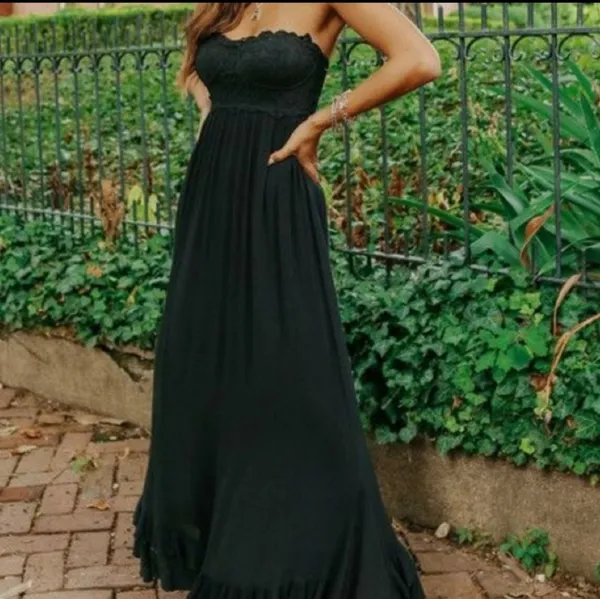 FREE PEOPLEAdella Corset Maxi Dress In Black Size S - Image 4
