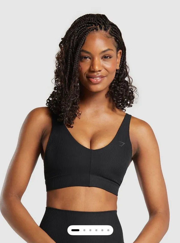 Gymshark Ribbed Sports Bra - Navy - Image 5