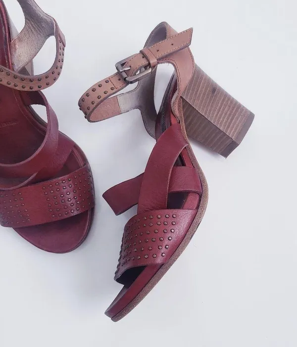 Alberto Fermani Stud Strappy Chunky Heels Size 6.5 - Image 5