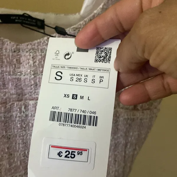 Zara Pink Knit Crop Top - Image 5