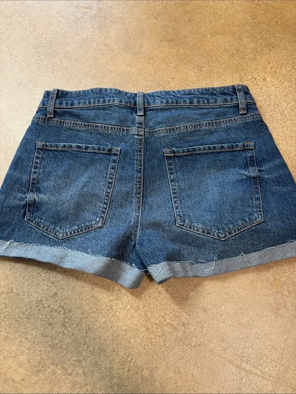 Copper Key Dark Blue Rolled Hem Denim Shorts - Image 2