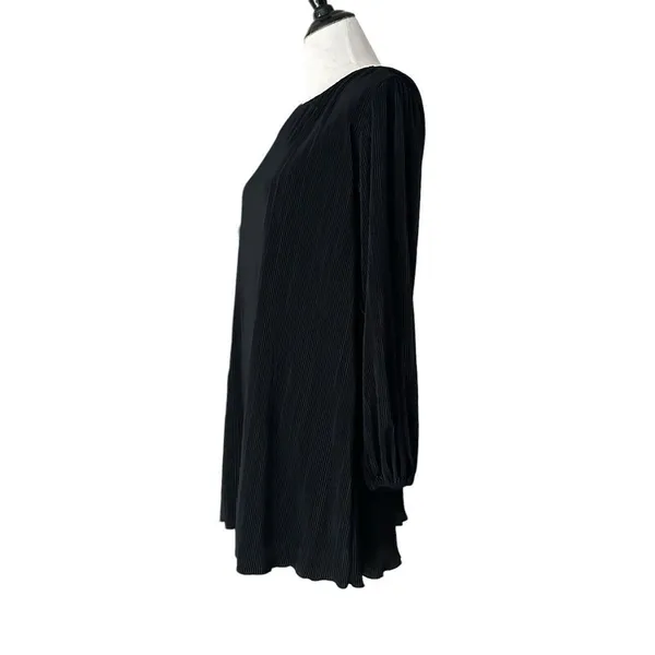 Abercrombie & Fitch Satin Micro Pleated Black Mini Dress Womens XXS Tall Party - Image 6