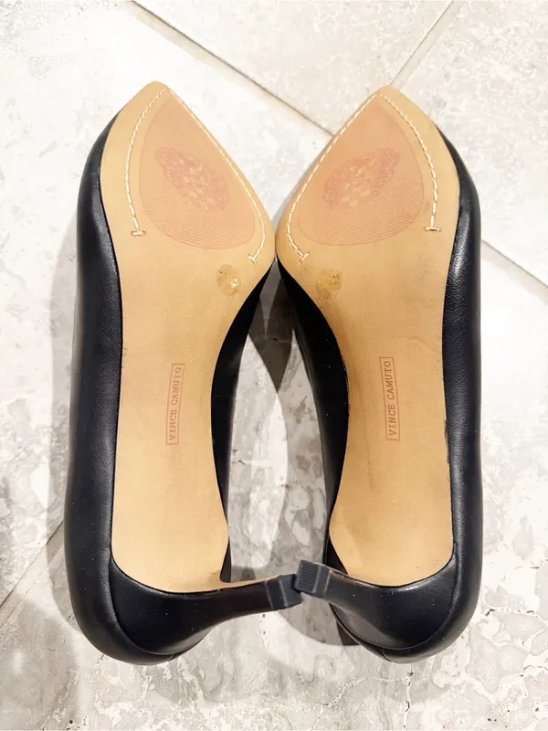Vince Camuto Kelhia-LW Black Pointed-Toe Leather Pumps, Size 7.5, NEW - Image 6