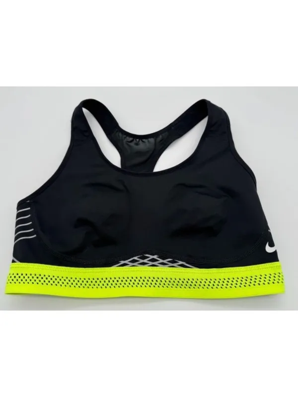 Nike Pro Fierce Sports Bra Racerback Black Neon Yellow 805200 Women' s Size Small - Image 3