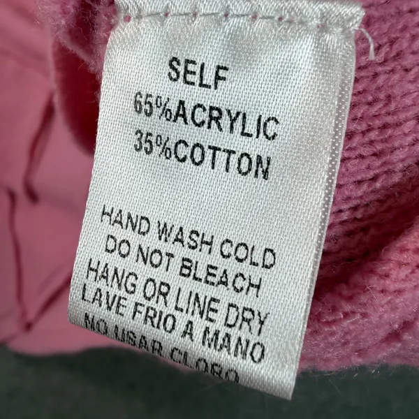 Easel Los Angeles Women's Medium Pink Henley V-Neck Long Sleeve Sweater Knit - Image 9