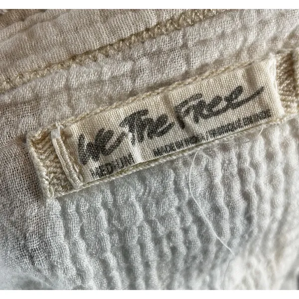 Free People We The Free Summer Daydream Frayed Button Up Shirt Medium Cotton - Image 6