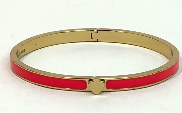 Kate Spade New York Spade Bangles Thin Enamel Hinge Bangle Bracelet Bright Rose - Image 2