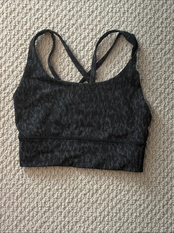 Lululemon Size 2 Energy Athletic Bra Long Line Medium Support Wild Thing Camo - Image 2