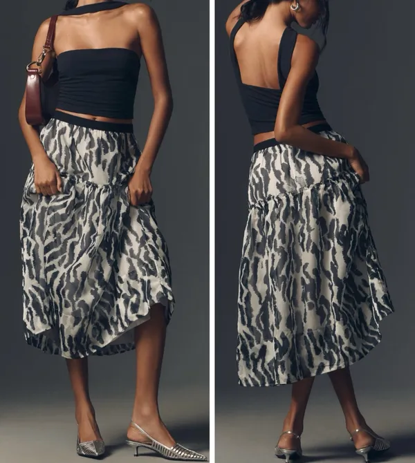 Anthropologie Maeve Full Midi Puffy Skirt, Size XL - Image 2