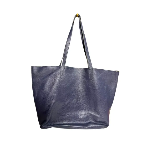 Cuyana Navy Blue Pebbled Leather Slouchy Shoulder Bag - Image 3