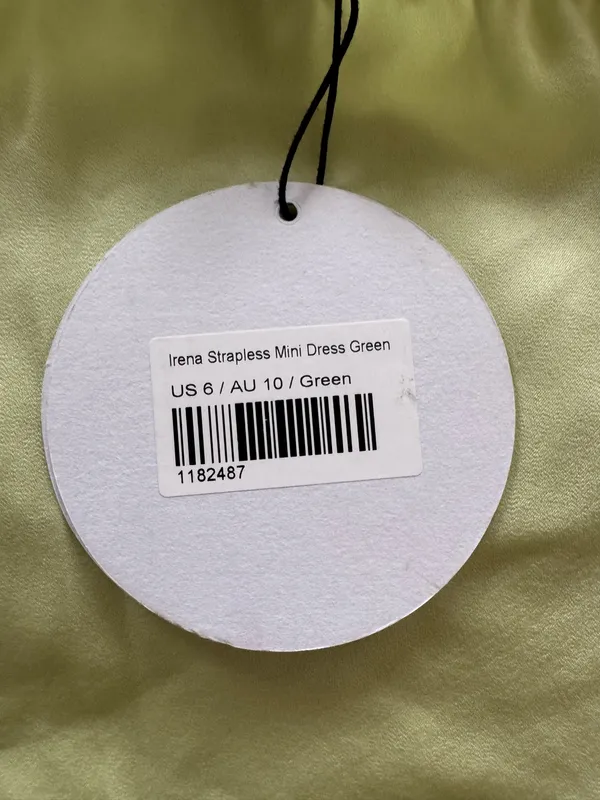 Irena Princess Polly Mini Dress Strapless Green - Image 7