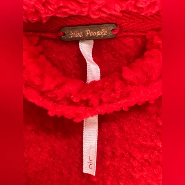 Free People Cozy Up Cardigan in High Risk Red Size Large - Image 5