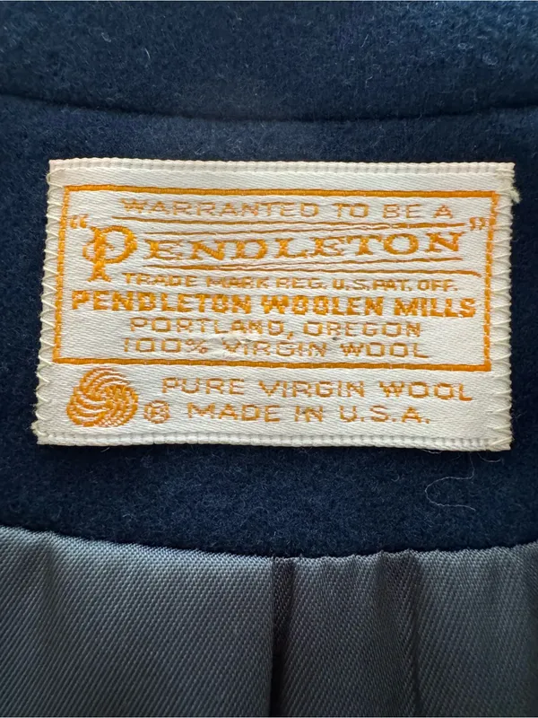 VTG Pendleton 100% Virgin Wool Women’s Navy Blue Blazer Sz 14 - Image 2