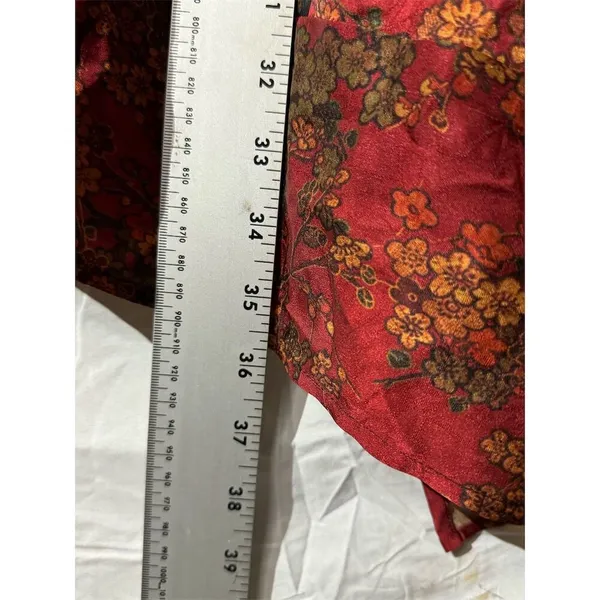 NWT Ania A VTG Floral Artsy Boho Patchwork Button Asymmetrical Red Light Jacket Size L - Image 7