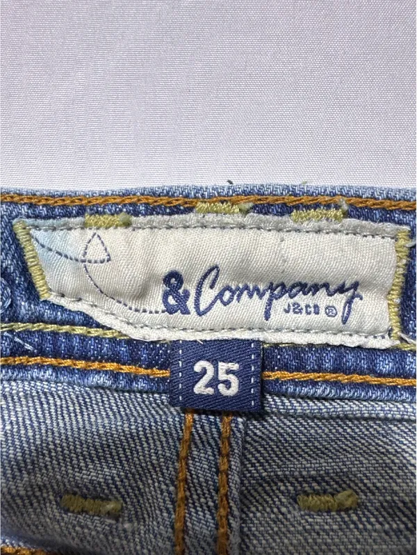 J & Company Flared Blue Jeans with Studded Pockets - Size 25 - Image 4
