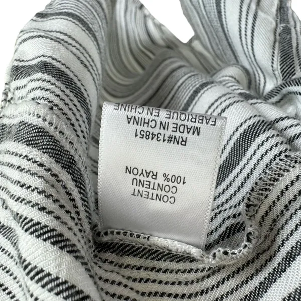 Anthropologie‎ WAYF Striped Lightweight Sleeveless Collared Rayon Button Up Sz L - Image 5