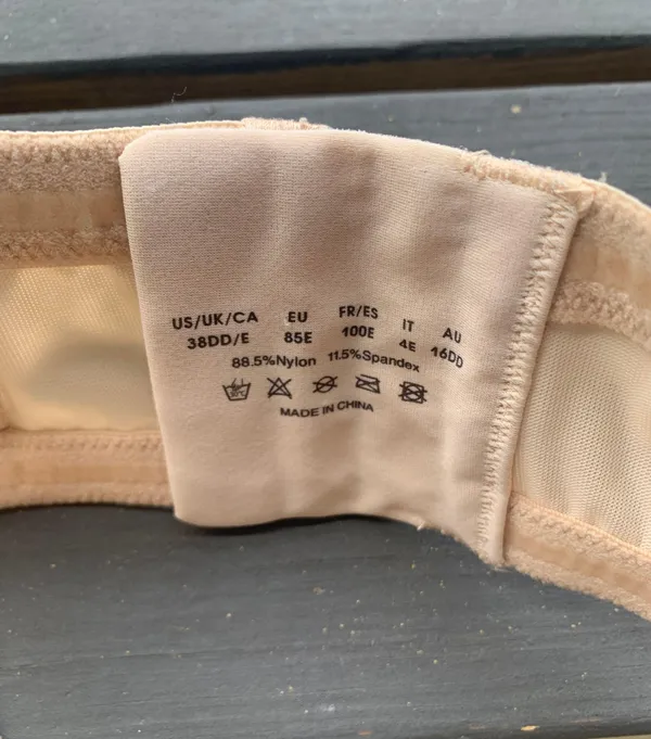 38DD Strapless Padded Nude Bra Tan Size 38 E / DD - Image 4