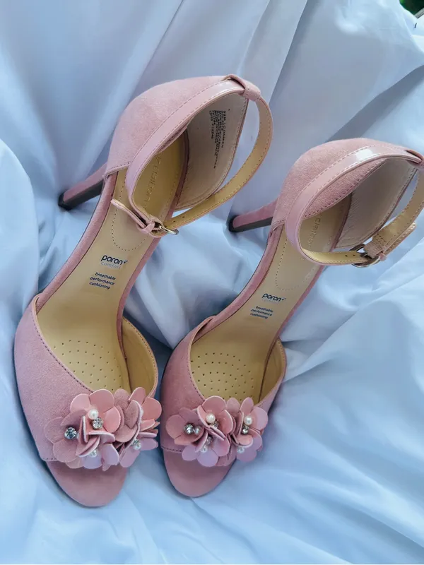 Liz Claiborne Pink Floral Block Heel Sandals 9.5 - Image 8