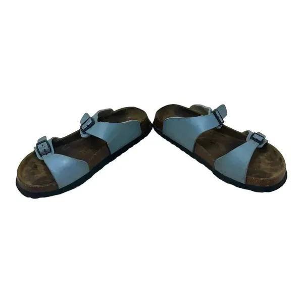 Betula Original Birkenstock 240‎ Light Blue Leather Slide Sandals Size 37 US 6 - Image 5