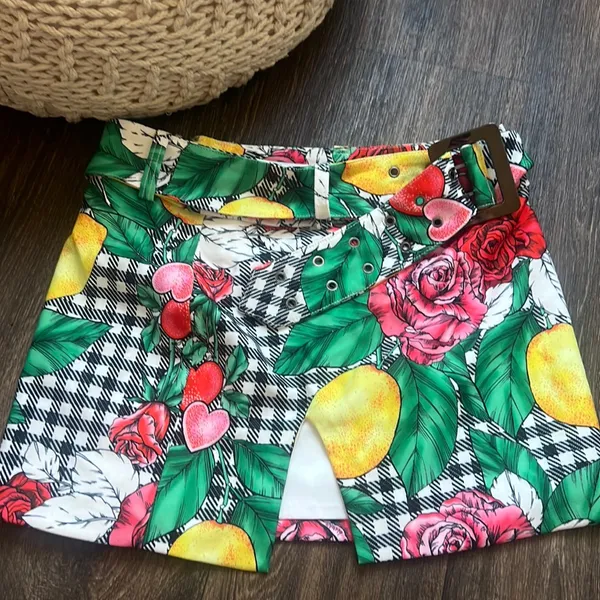 Tiger Mist Kaelee Skirt in Floral Checkers - Image 2