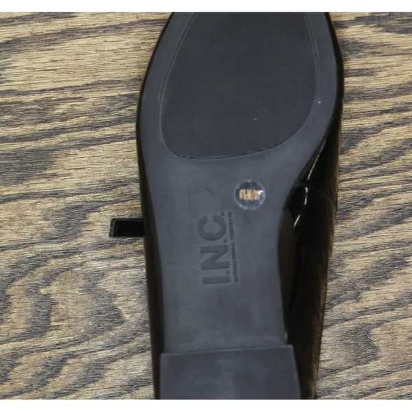 INC International Concepts Womens Valan Triple-Strapped Flats Black Patent 6.5M - Image 6
