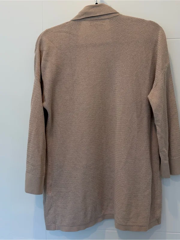 Wilfred Silk & Cashmere Open-Front Knit Cardigan Sweater S - Taupe - Image 4