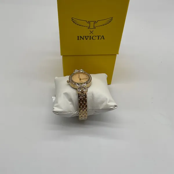 Invicta Wildflower I Womens Gold Tone Crystal Bezel Watch 30mm New in Box - Image 8