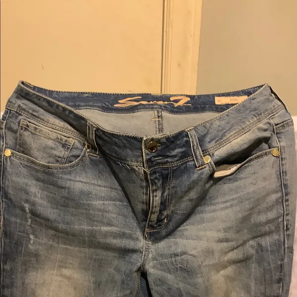 Seven7 Women's Distressed Light Blue Boyfriend‎ Jeans - Image 2