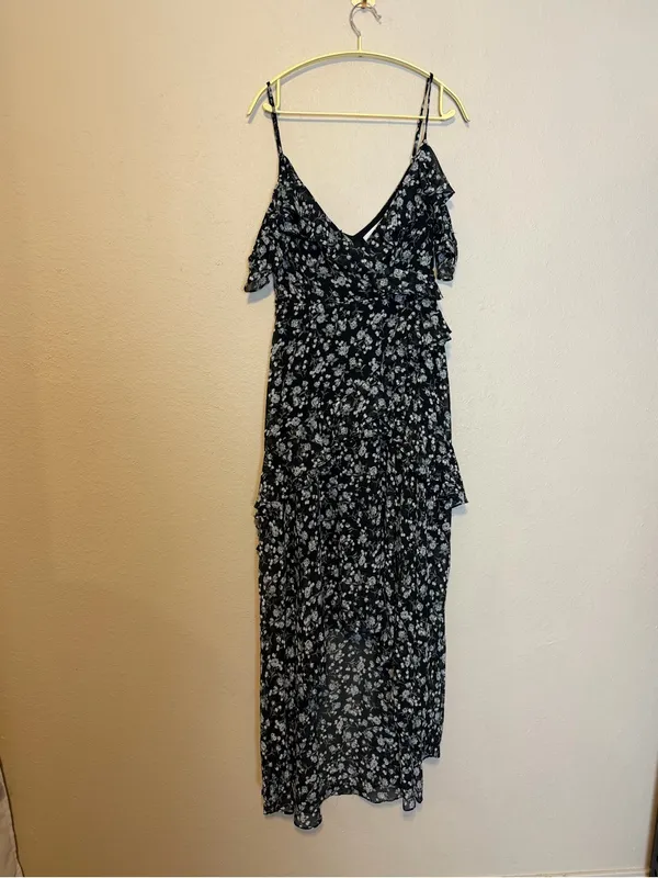 ASTR‎ The Label Floral Print High/Low Tiered Ruffle Maxi Dress Size Small - Image 5
