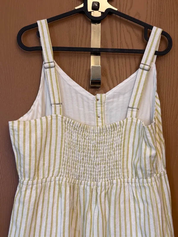 Sonoma Cotton Linen Blend Summer Dress Striped Adjustable Strap - Image 5