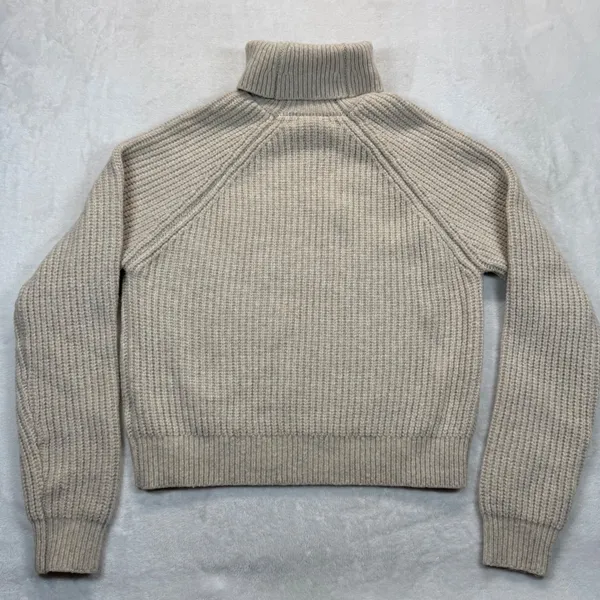 Happily Grey‎ Turtleneck Sweater Ribbed Knit Pullover Neutral Toned Medium Tan - Image 6