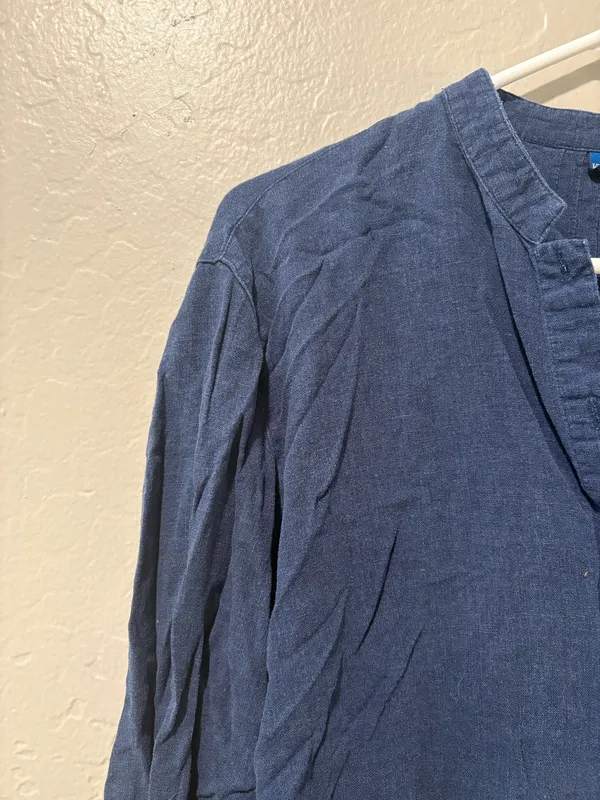 Karen Scott Navy Blue Long Sleeve Button Up - Image 5