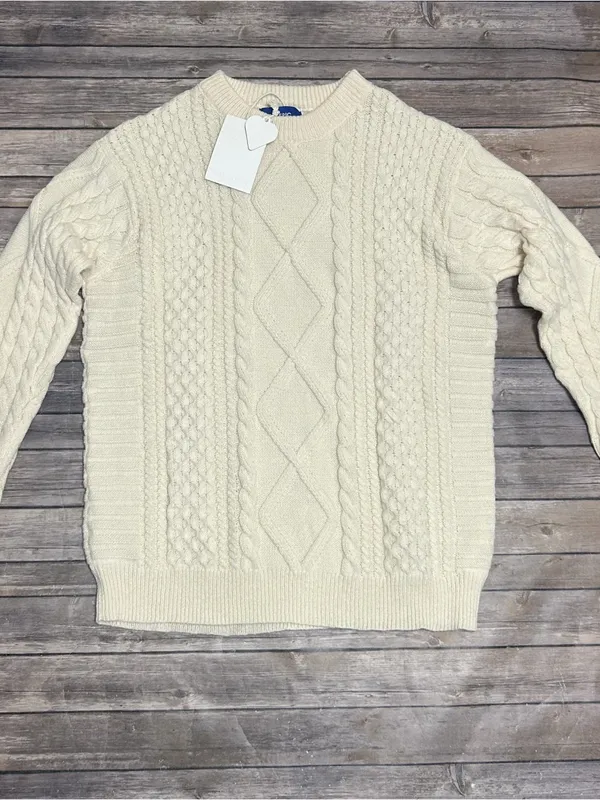 Aelfric Eden Ivory Cable Knit Retro 90s Long Sleeve Crew Neck Sweater New XL - Image 5