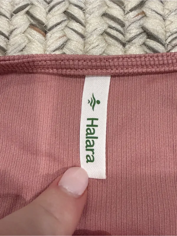 NWOT Halara Light Pink V Neck Short Sleeve Wide Leg Flowy Waffle Casual Jumpsuit - Image 8