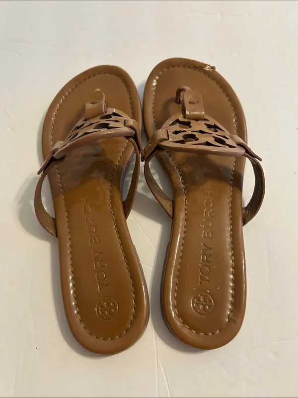 Tory Burch Brown Miller Thong Sandals size 7.5 - Image 4