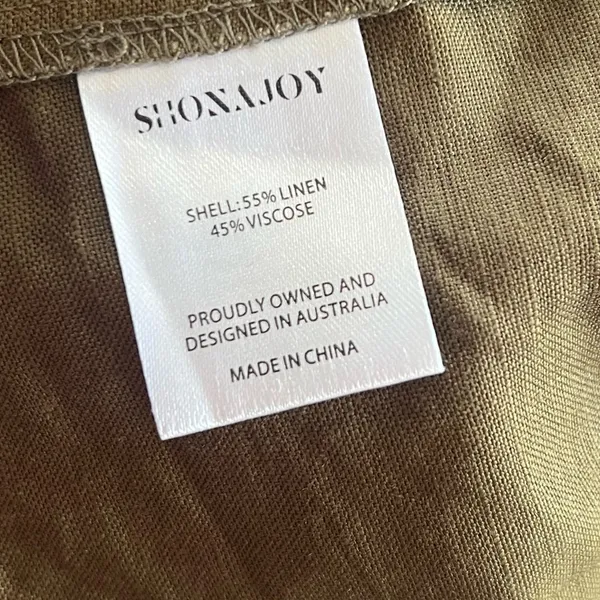 Shona Joy Linen Juliana Plunged Cross Back Midi Dress‎ In Forest size 4 - Image 9