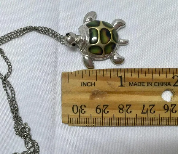Sea Turtle Charm Necklace Silver - Image 7