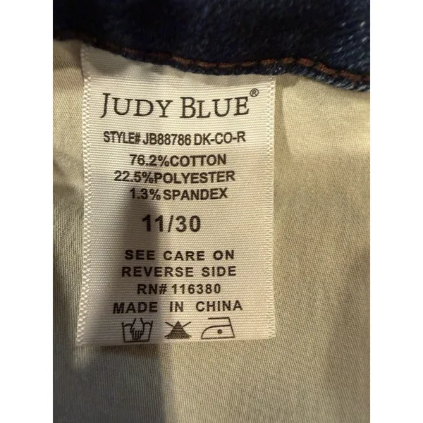 Judy Blue Women's Boot Cut Blue Denim Cotton Stretch Jeans Size 11/30 - Image 7
