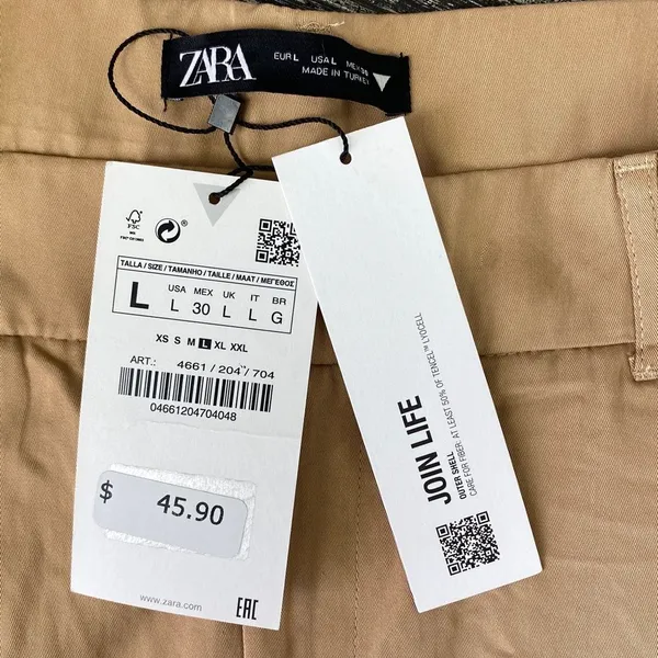 Zara Tan High Waist Trouser Pants NEW L - Image 4