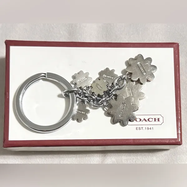 Coach Multi Flowers Key Ring - Image 3